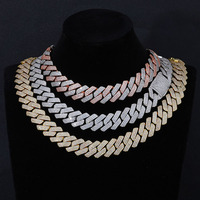 Fealux Catena Cubana Stile Hip-Hop in Argento Sterling 925 con Diamanti Moissanite VVS Colore D
