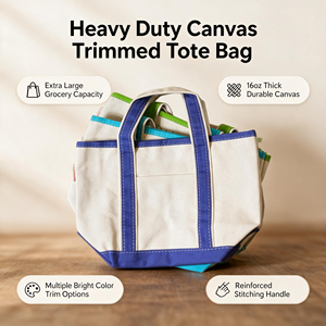 Sac fourre-tout mini personnalisé de haute qualité avec lettres, petit sac en toile robuste en coton avec poignée d'épaule pour courses et épicerie - Product Image 3
