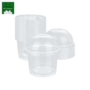 Dịch Vụ OEM Cốc Đựng Kem Trong Suốt Có Thể Phân Hủy 100% PLA Hộp Đựng Thực Phẩm Cốc Đóng Gói Trong Suốt Thân Thiện Với Môi Trường Kem Có Nắp Đậy - Product Image 5