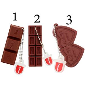 批发巧克力形u盘促销礼品带钥匙链定制OEM标志笔式驱动器16gb 32gb记忆棒 - Product Image 4