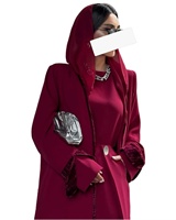 Abaya Ouverte Lignes 2026 pour l'Aïd, Manteau Long Classique à Strass, Abaya Ouverte de Dubaï Scintillante avec Cristaux, Vêtements Musulmans Islamiques