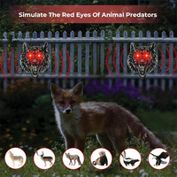 Vente en gros d'extérieur à LED solaire rouge en forme de loup pour effrayer la faune, lutte contre les rongeurs, répulsif solaire extérieur pour animaux