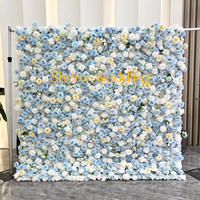 Panneau mural floral en bois enroulable sur mesure pour la décoration de scène de mariage