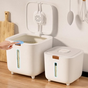 Công Suất Lớn Nhà Bếp Hạt Bột Bin Độ Ẩm Pest Bằng Chứng Cấp Thực Phẩm Kín Gạo Lưu Trữ Container Với Báo Chí Khóa Nắp - Product Image 1