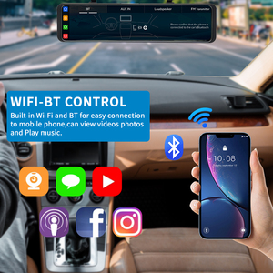 Maustor hỗ trợ Carplay và Android Auto 11.26 inch 4K <span class=keywords><strong>GPS</strong></span> kép máy ảnh streaming gương Dashcam xe máy ảnh DVR - Product Image 4