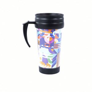 Customized <b>Drinkware</b> <b>Plastic</b> Paper Insert Travel Mug Cup Sport Water Bottle Double Layer Water Bottles - Product Image 1