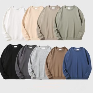 <strong>Wholesale</strong> 320Gsm Cotton Pullover <strong>Sweatshirts</strong> Custom Printed Oversized Crew Neck for Men Solid Pattern Plain Dyed for Autumn - Product Image 1