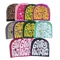Bonnet tricoté style Y2K, bonnet jacquard à lettres gothiques, chapeau, bonnet de couple, e-commerce transfrontalier