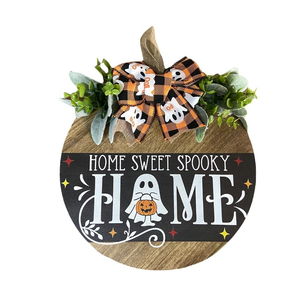 Holz karte Tür platte mit künstlicher Blume Home Welcome Decoration Garland für Halloween Cross-Border für <span class=keywords><strong>Amazon</strong></span> Produkt - Product Image 4