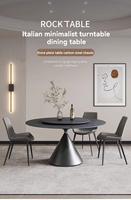 Table ronde de plaque de roche italienne CZ-05 simple blanc pur crème vent maison table ronde petit restaurant familial table de repas