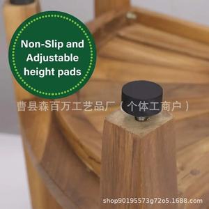 Wood Grain Color Corner Storage <b>Stool</b> Minimalist Design <b>Bamboo</b> Fan Shaped Shower Furniture - Product Image 5