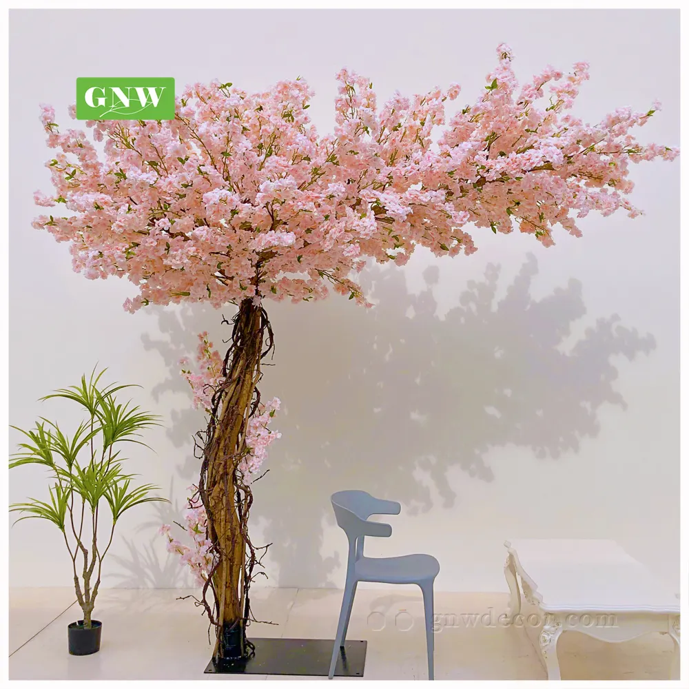 Оптовая продажа, высококачественные декоративные ивовые растения Banyan, домашний декор, белые ветки, искусственные вишневые цветы