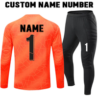 Ensemble de maillot de gardien de but personnalisé pour homme, col en V, manches longues, maillot de football professionnel, short, impression numérique pour entraînement de match, hiver