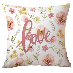 Housses de coussin modernes tissées carrées à motif floral <span class=keywords><strong>Lapin</strong></span> de Pâques, décoratives, rose printanier, pour la <span class=keywords><strong>maison</strong></span> - Product Image 2