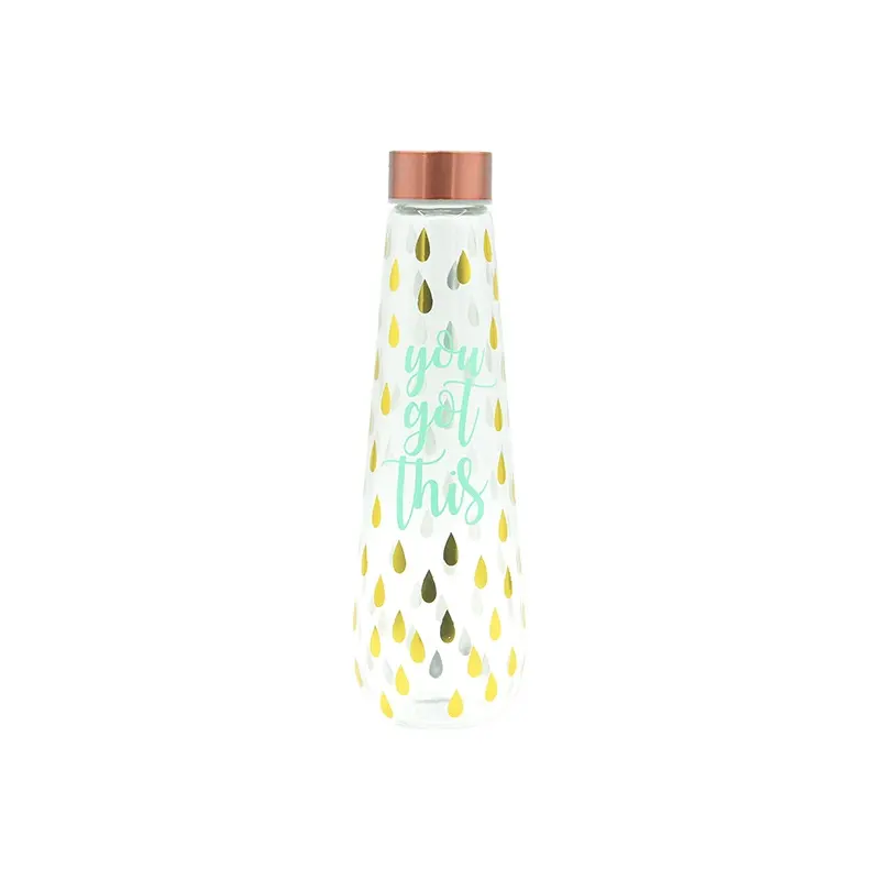 גבוהה ורוסיליקט מותאם אישית לוגו צבע 250ml Custom נפיחות סיטונאי זכוכית מיכל מים בקבוקים