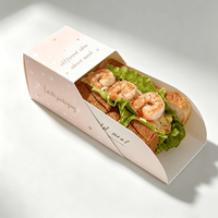 Boîte d'emballage en papier biodégradable pour sandwichs, sushis, hot-dogs, bonbons, gâteaux, gaufres, hamburgers – Idéale pour la restauration rapide à emporter – Vente chaude