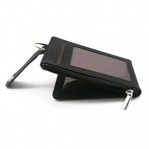 Custom Pu Leather Multi-Slot Flip Cover Case Foldable Work Id Card Holders & Badge Reels With <b>Polyester</b> <b>Lanyards</b> - Product Image 5