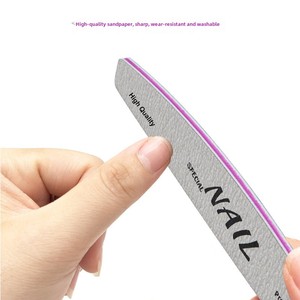 Chất Lượng Cao Chuyên Nghiệp Ngựa Vằn Nửa Trăng Móng Tay Tập Tin 100/180 Đôi Bên Hình Chữ Nhật Màu Xám Móng Tay Tập Tin Vuông Làm Giấy nhám Emery EVA - Product Image 4