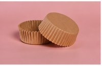 Gobelets en papier à pâtisserie YuanTong en pulpe de bois naturelle, résistants aux hautes températures, avec doublure en PET, 2 tailles (28x16/36x25mm), kit de 300 pour mini-muffins