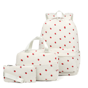 Set of 3 Corduroy Printed Student <b>Backpacks</b> High School and College Students <b>Backpack</b> <b>Lunch</b> Bag and Pen Case - Product Image 2