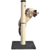 Griffoir pour chat en bois et sisal écologique classique de 35 pouces de hauteur, pour chats de grande taille, utilisation en intérieur, brosse en caoutchouc, fonctionnalités d'auto-toilettage