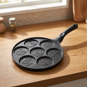7-Hole Animal Shape Non-Stick Frying <b>Pan</b>, Aluminum Breakfast Egg <b>Pan</b> with Cute Molds for Commercial Kitchen & Home - Product Image 5