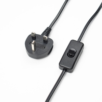 Meilleure vente 304 303 317 contrôleur marche/arrêt câble d'alimentation Standard britannique pour lampe de table prise britannique cordon d'alimentation secteur avec interrupteur