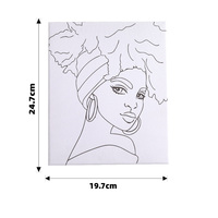20 X25cm Mini Diy Gemälde nach Zahlen Kit Porträt African Woman Pattern Gerahmte handgemachte Farbe nach Zahlen für Anfänger