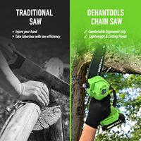 Mini tronçonneuse sans fil 6 pouces avec 2 piles, scie à chaîne électrique portable, huileuse, petite scie à main électrique, serrure de sécurité