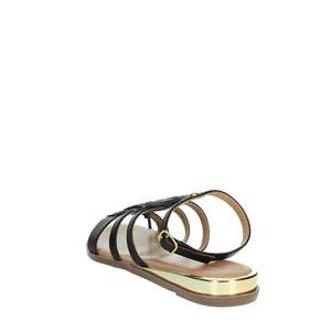 Sandalo piatto da donna Gioseppo 75219 Platinum con cinturino a T e dettaglio frange - Product Image 2