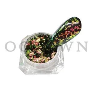 도매 컬러 시프트 꽃 플레이크 무지개 빛깔의 안료 반짝이 카멜레온 조각 공예