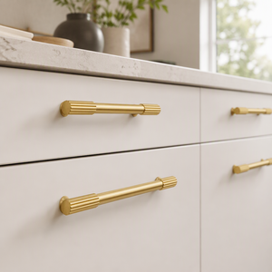 Tirador de latón macizo para muebles, pomos de latón cepillado dorado para armarios, cajones y puertas de cocina y dormitorio - Product Image 5