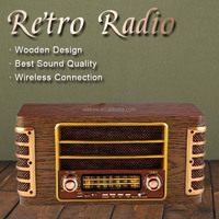Eletree R-1973BTL Rétro Portable Xbass Rechargeable Haut-Parleur Lampe de Poche Solaire Sans Fil SW AM Fm Radio