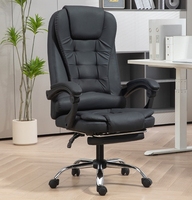 Chaise de bureau ergonomique de direction à dossier haut pivotante avec repose-pieds pour espace de travail à domicile