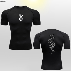 Camiseta Deportiva de Manga Corta para Hombre, Diseño Anime <span class=keywords><strong>Berserk</strong></span> Guts, <span class=keywords><strong>180</strong></span> Gramos, Transpirable, Absorbe la Humedad, para Gimnasio y Fitness - Product Image 1