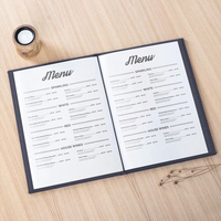 Porte-menus en tissu de lin de haute qualité avec logo personnalisé en estampe dorée, format A4, pour restaurant, bar, café