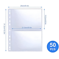 Protège-Feuillets Archivalpro à Chargement par le Haut, 1/2/3/4 Pochettes, Recharges Transparentes en PP, Placage de Cartes Double Face, Format A4