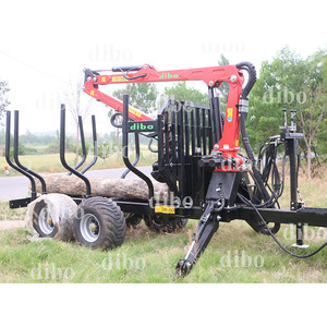 Agricultural <strong>Machinery</strong> Forestry Industry <strong>Timber</strong> Crane Gasoline <strong>Timber</strong> Trailer with <strong>Loading</strong> Crane with CE Certification - Product Image 2