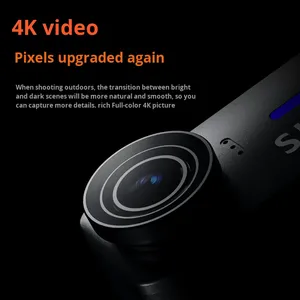 Cámara <span class=keywords><strong>de</strong></span> Acción 4K para Vlogs, Grabadora para Motocicleta 1080P, Vista en Primera Persona, Panorámica <span class=keywords><strong>de</strong></span> 360°, CMOS, Seguimiento Facial, IP67 Impermeable, Antivibración - Product Image 4
