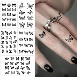1 Juego de 5 Piezas de Tatuajes Temporales Adhesivos de Papel con Patrones Pequeños, Hermosos y Artísticos de Mariposas, Tatuajes Impermeables para Cara, Brazo, Cuerpo y <span class=keywords><strong>Pierna</strong></span> - Product Image 2