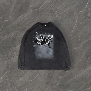 Sudaderas de Hombre al por Mayor, Personalizadas con Serigrafía, 100% Algodón, Estilo Vintage Lavado, Corte Holgado - Product Image 2