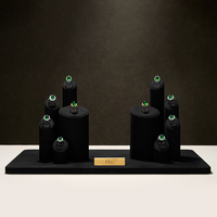 Piliers cylindriques en microfibre noire personnalisés, plusieurs hauteurs, accessoires de présentation de bijoux pour la photographie et l'emballage