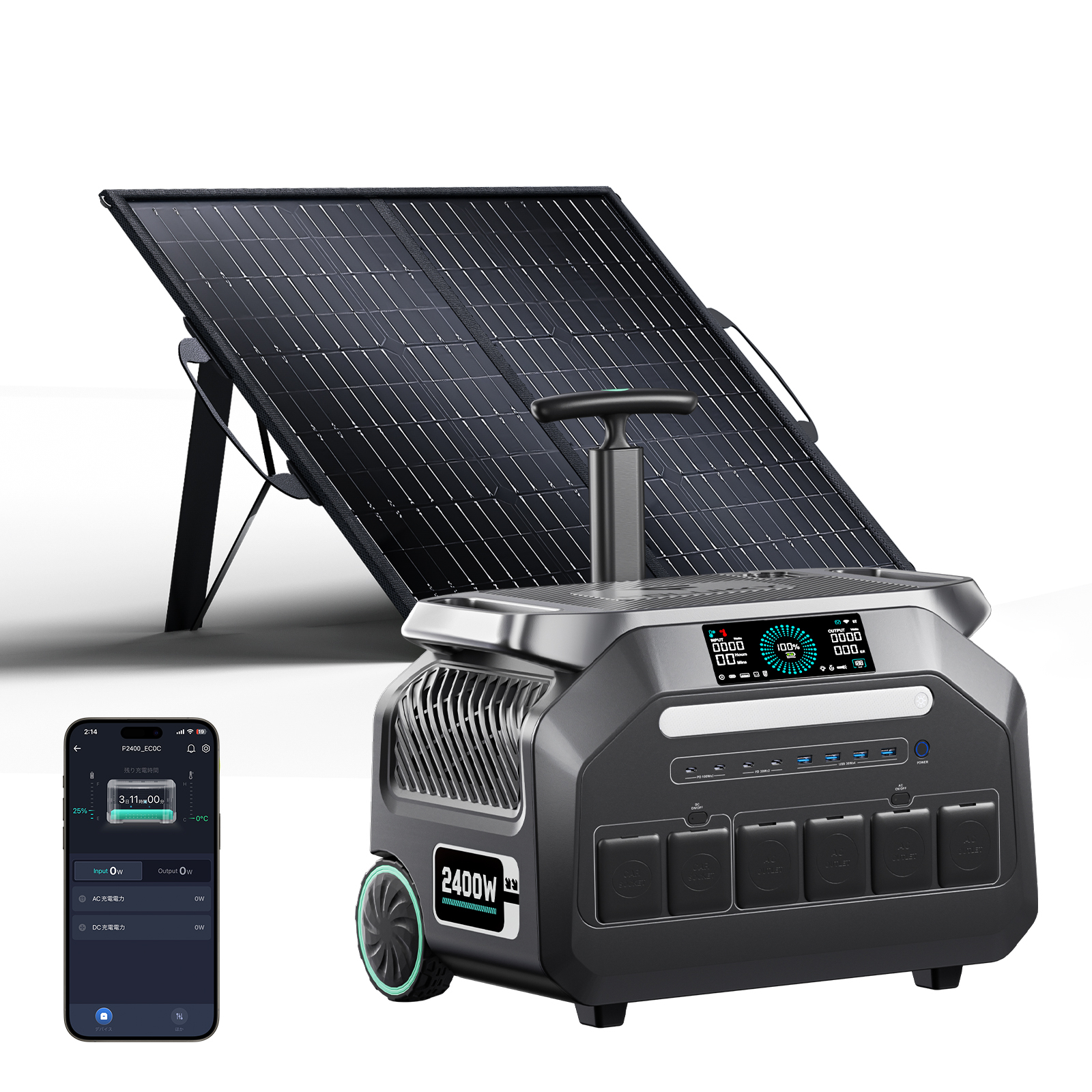 Noir + panneaux solaires 100w