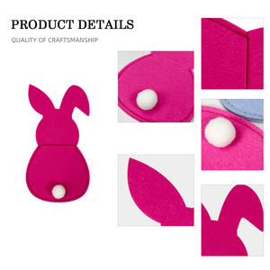 Nuevo conejito de Pascua, cubertería de fieltro, bolsa de soporte, juego de decoración, juego de cubiertos de mesa, juego de cuchillo y tenedor de cola de conejo - Product Image 3