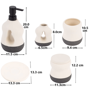 Juego de Accesorios de Baño de Cerámica Nórdica Moderna, Color Blanco Marfil, para <span class=keywords><strong>Maquillaje</strong></span> y Uso Diario, Ideal para Hogar y Hoteles - Product Image 4