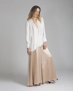 Femmes À Manches Longues <span class=keywords><strong>Blouse</strong></span> Blanche Georgette En Soie - Product Image 3