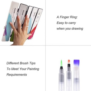 18 38 58 vibrante móvil colores acuarela pintura con tres cepillo de agua plumas - Product Image 5