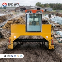 Machine à retourner le compost sur chenilles, auto-propulsée, mélangeur de fermentation, équipement pour engrais organiques