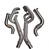Système d'échappement universel en acier inoxydable 304 avec bouclier thermique pour collecteur Ford Mustang 5.0