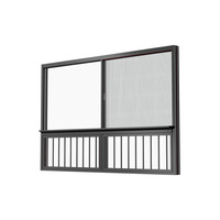 Fenêtres de balcon coulissantes pleine hauteur en aluminium à rupture de pont thermique entièrement dissimulées avec moustiquaire de sécurité intégrée, fenêtre en aluminium